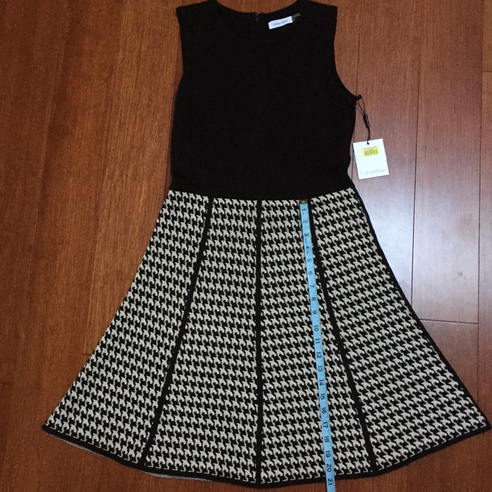 Calvin Klein houndstooth sweater dress